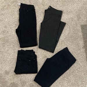 Four-Pair Bundle of Black and Charcoal Pants